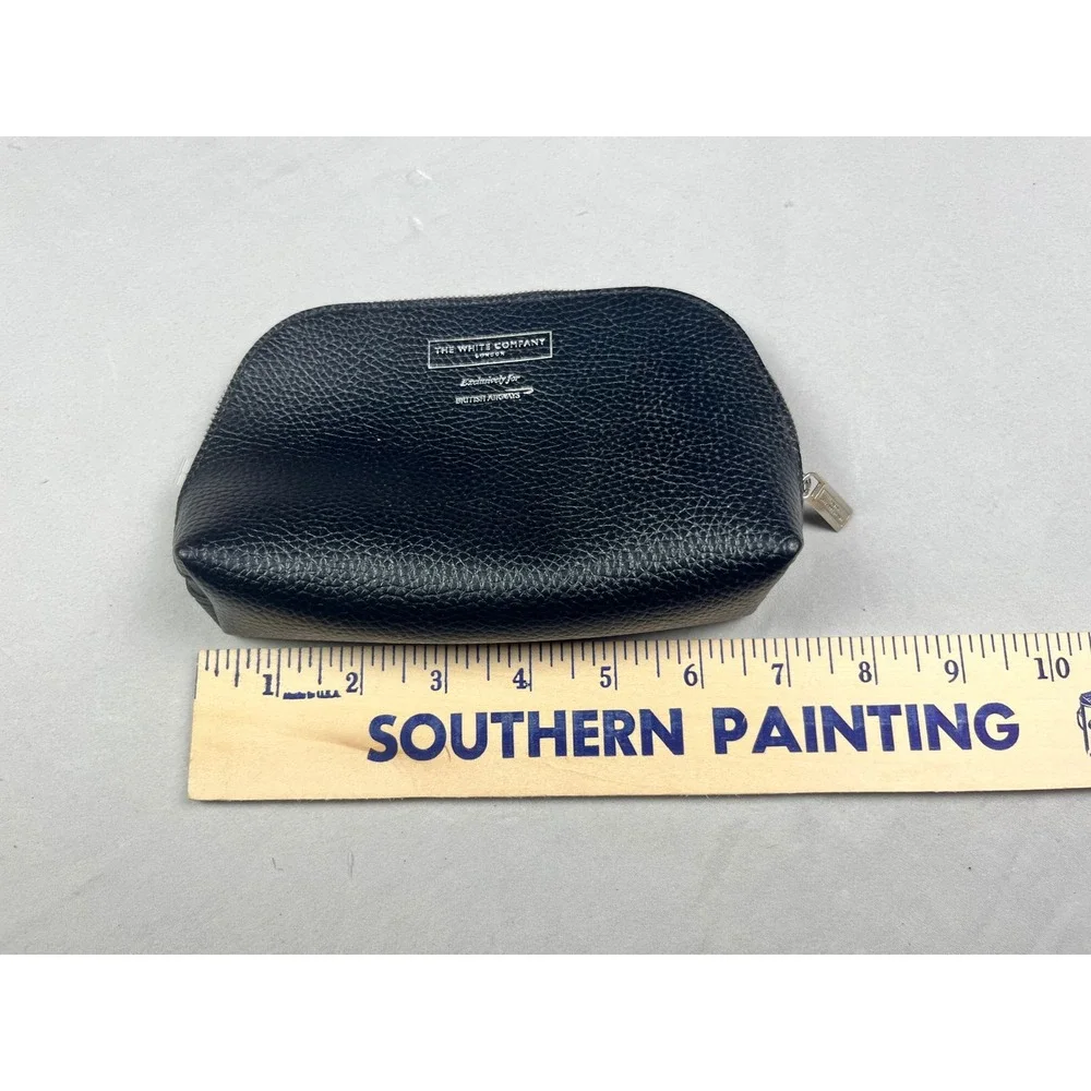 The White Company British Airways Black Pebbled Amenity Pouch Travel Bag